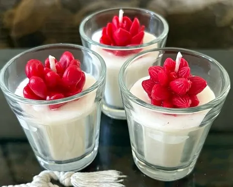 Small Glass Candle (rose), by Ashanjali Apothecary